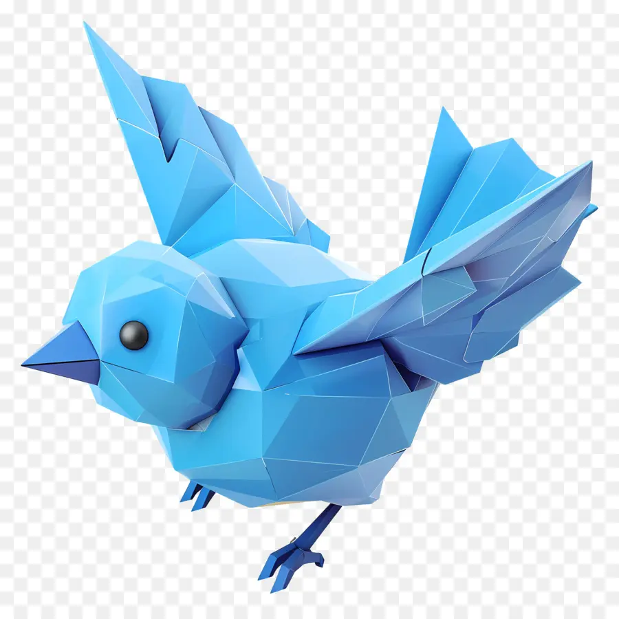 синий Flappy птица，бумага ремесло PNG