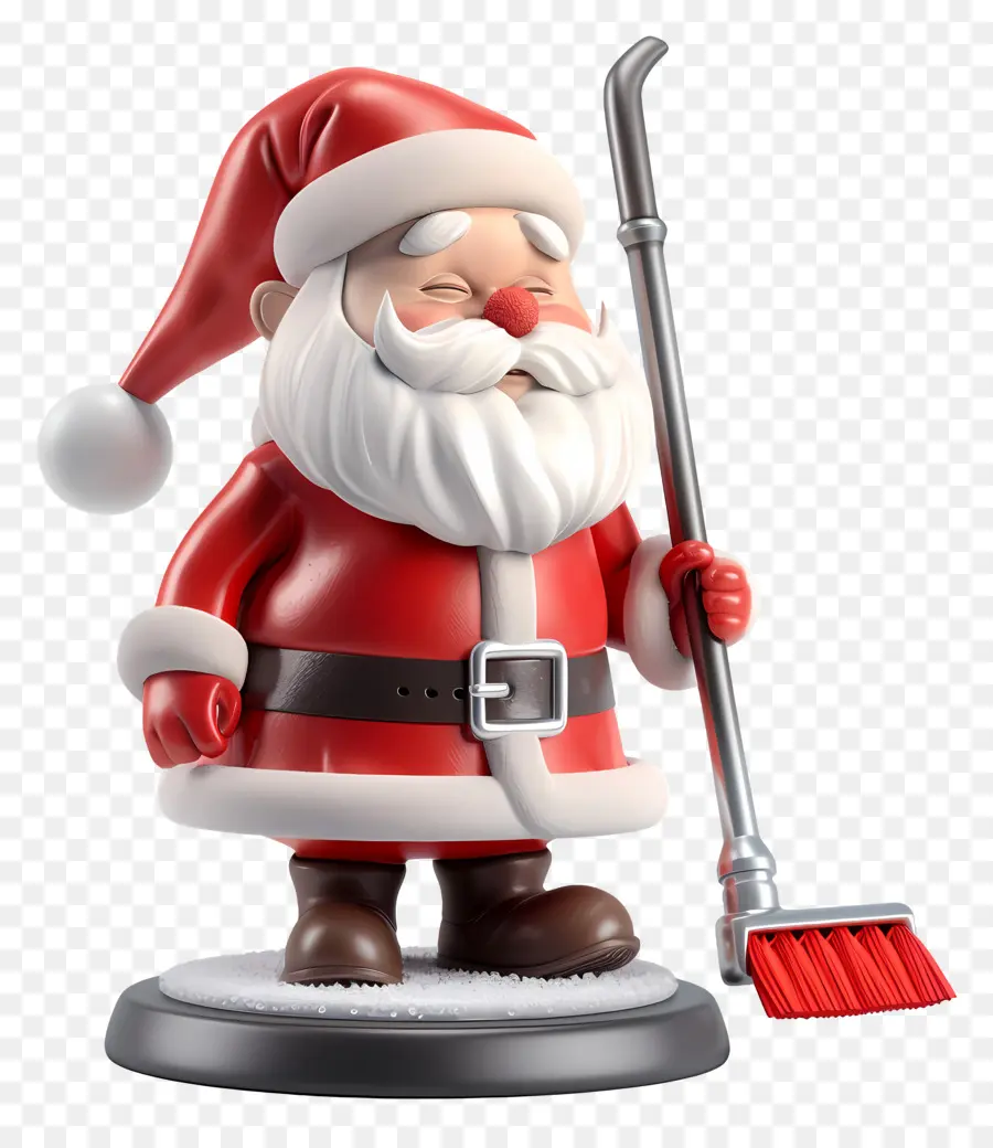 Санта чистящий，Санта Клаус статуэтка PNG