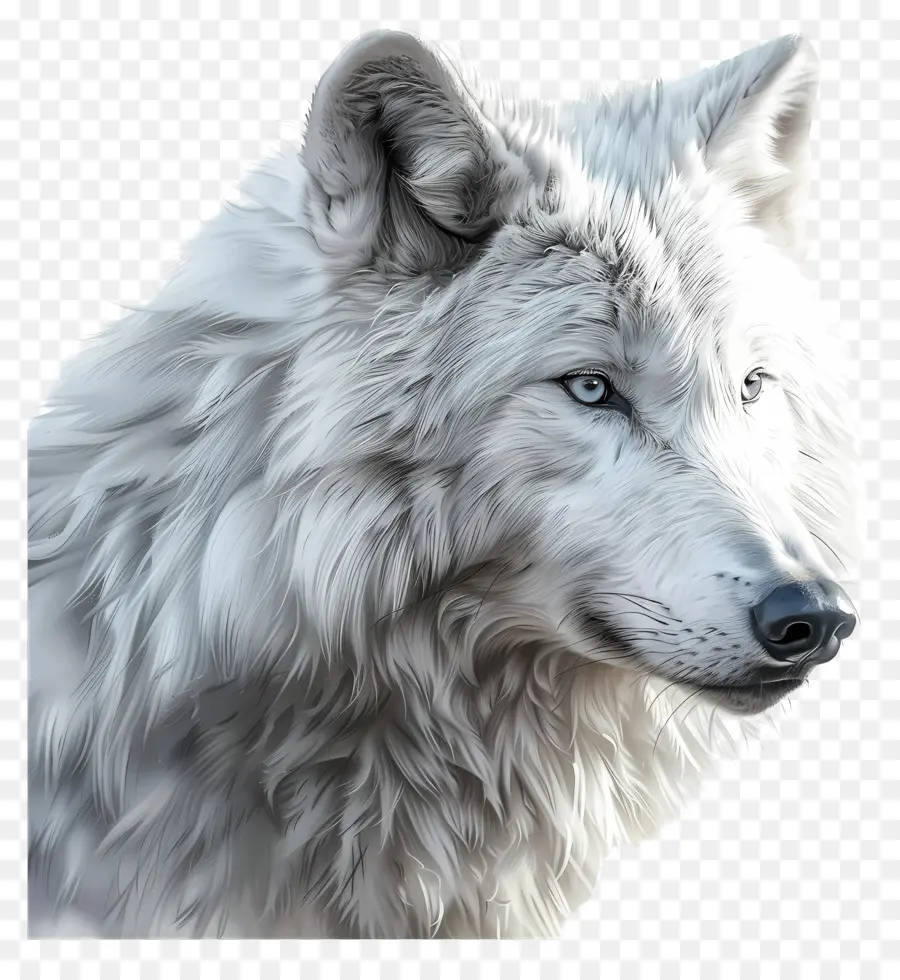белый волк，голубые глаза PNG