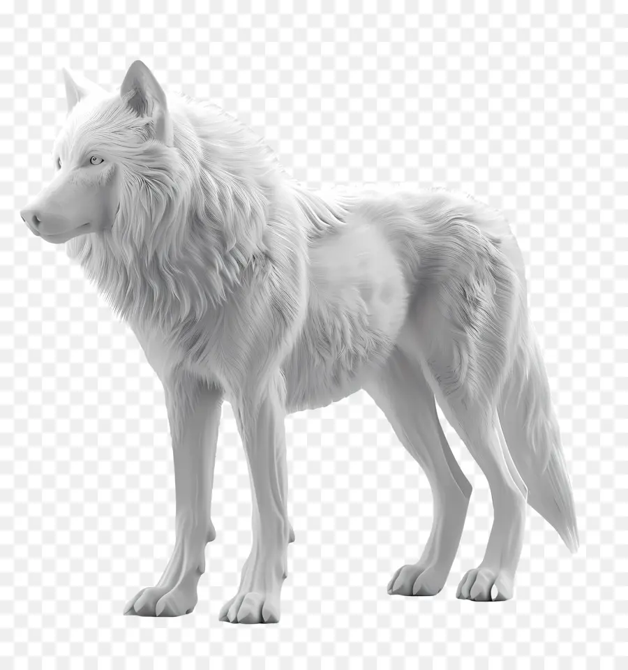 белый волк，Стоя на задних ногах PNG