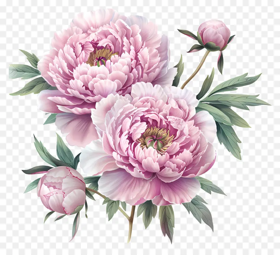 Розовые пион цветы，розовые пионы PNG