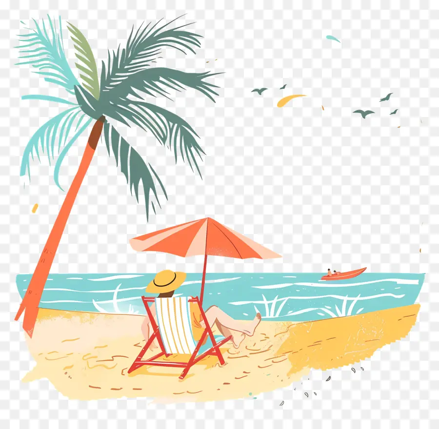 Лето начинается，пляжное кресло PNG