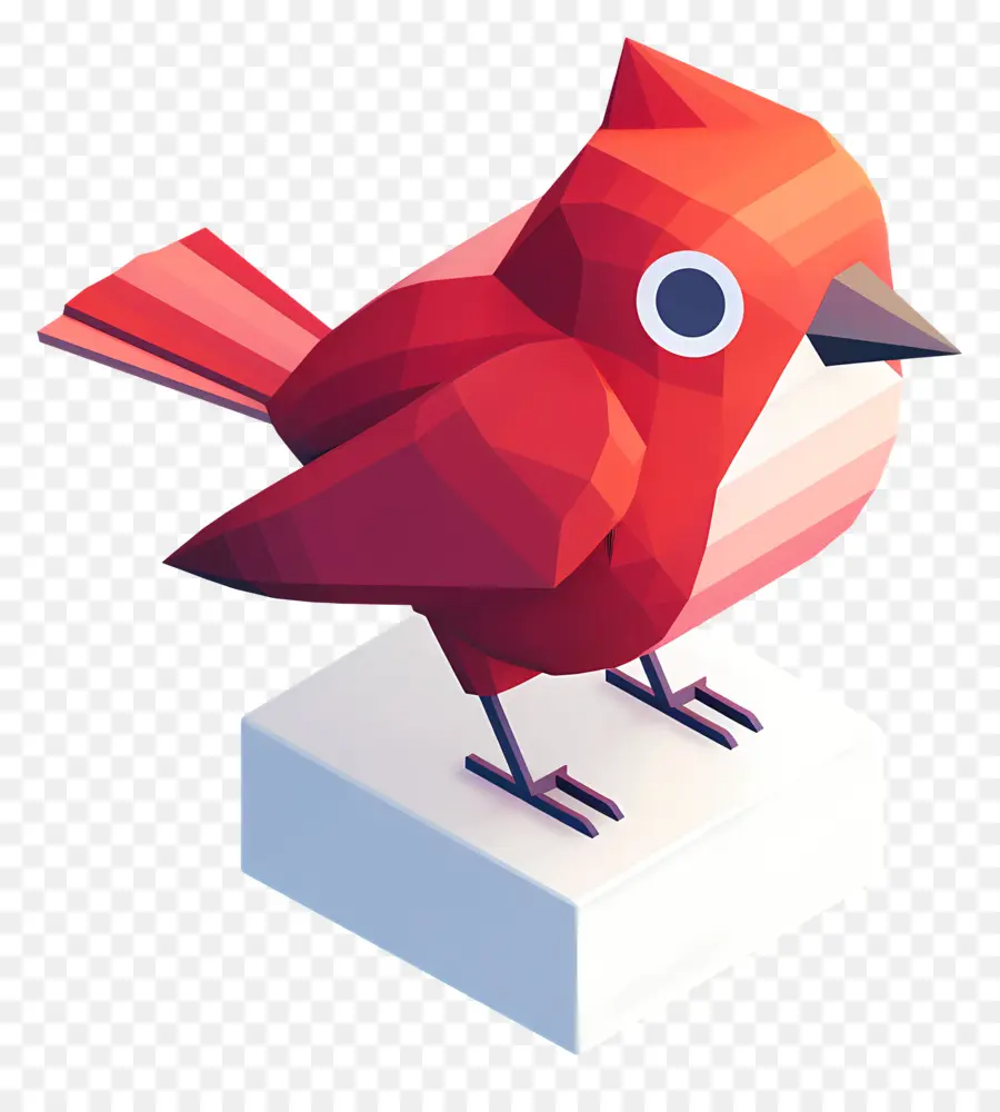 красный Flappy птица，Низкая поли птица PNG