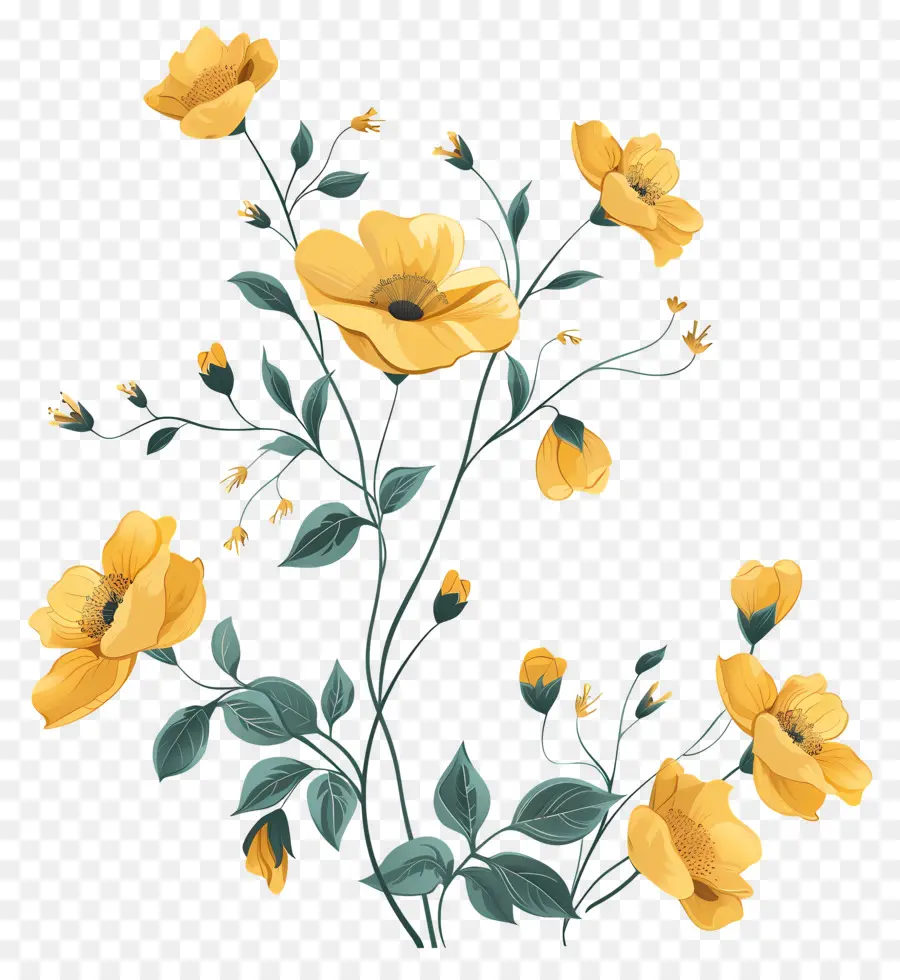 желтые цветы，желтые розы PNG