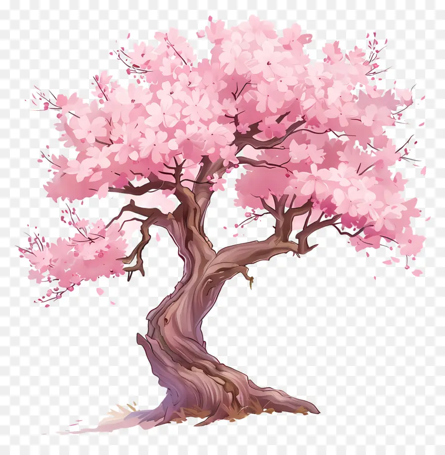 Сакура дерево，Розовое вишневое дерево PNG