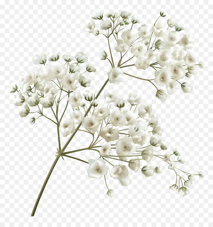 Ряды дыхают цветок，белый цветок PNG