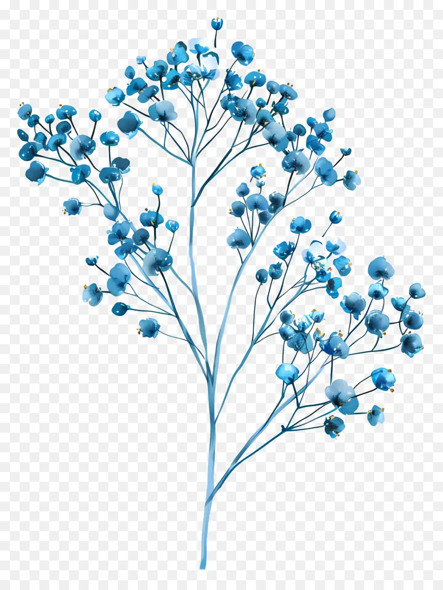 Ряды дыхают цветок，синие цветы PNG
