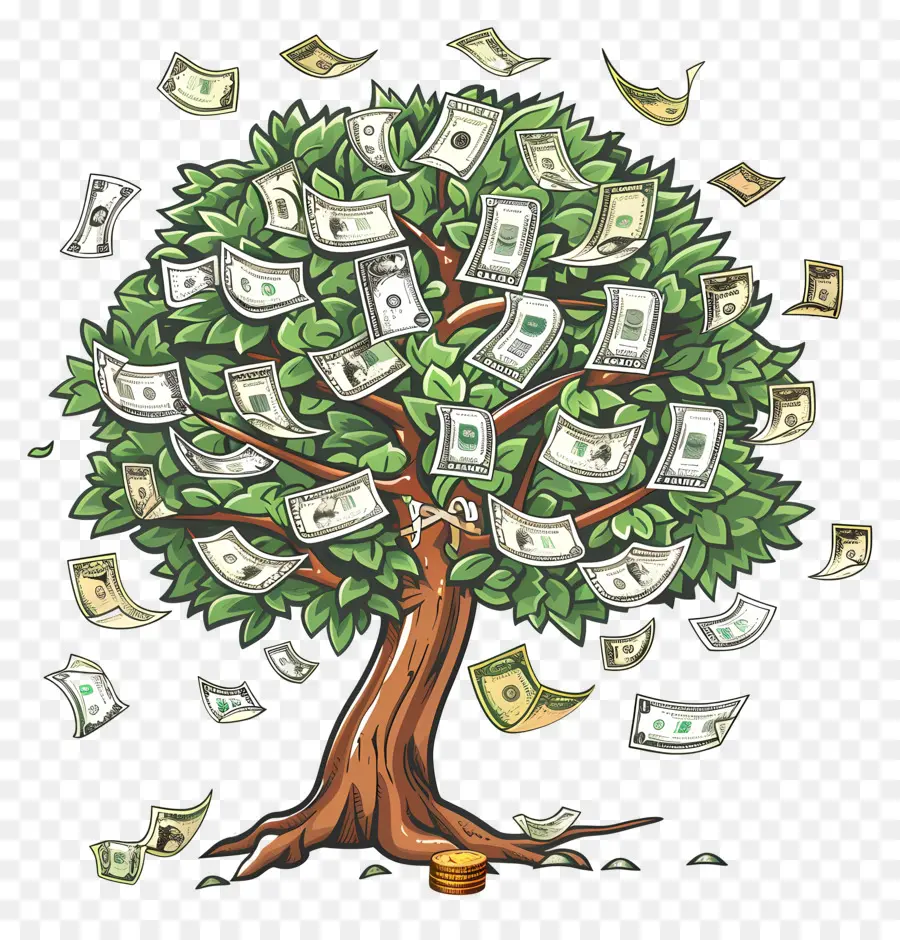 денежное дерево，богатство PNG