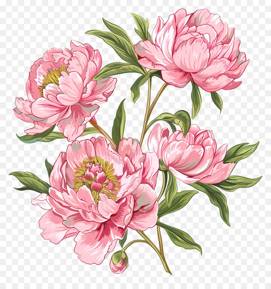 Розовые пион цветы，розовый пион PNG