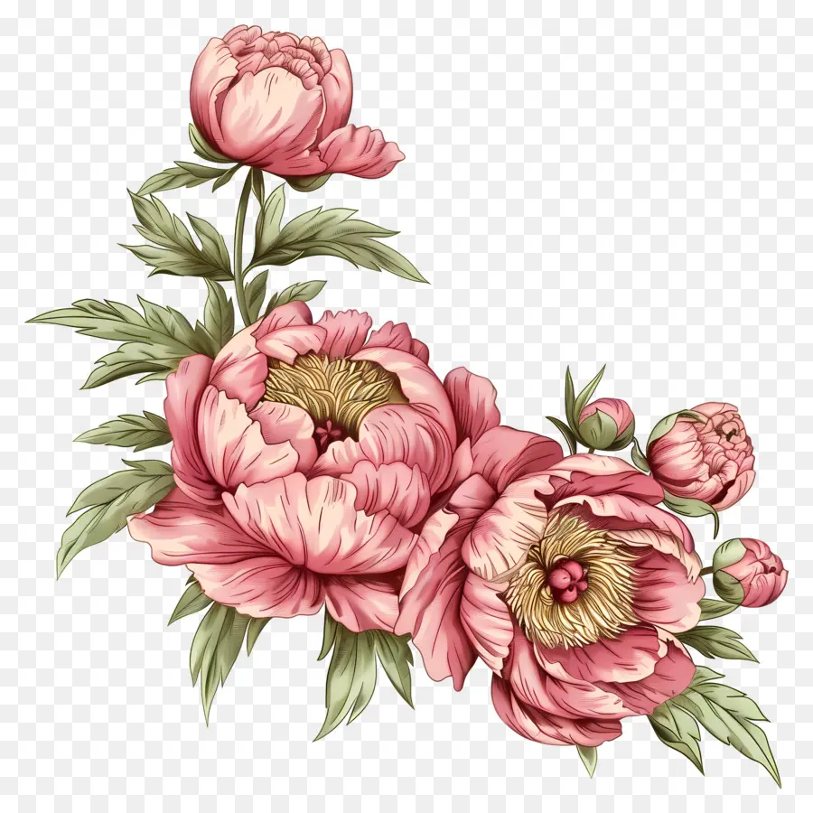 пионы цветы，розовые пионы PNG