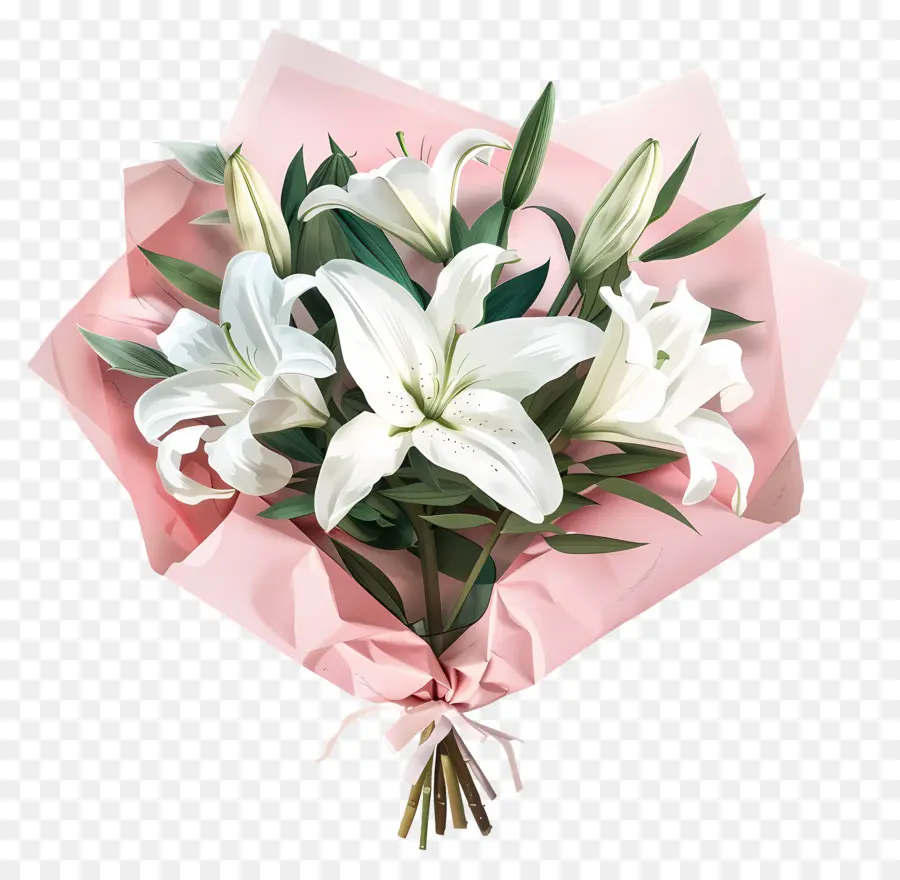 Лилии Букет，белые лилии PNG