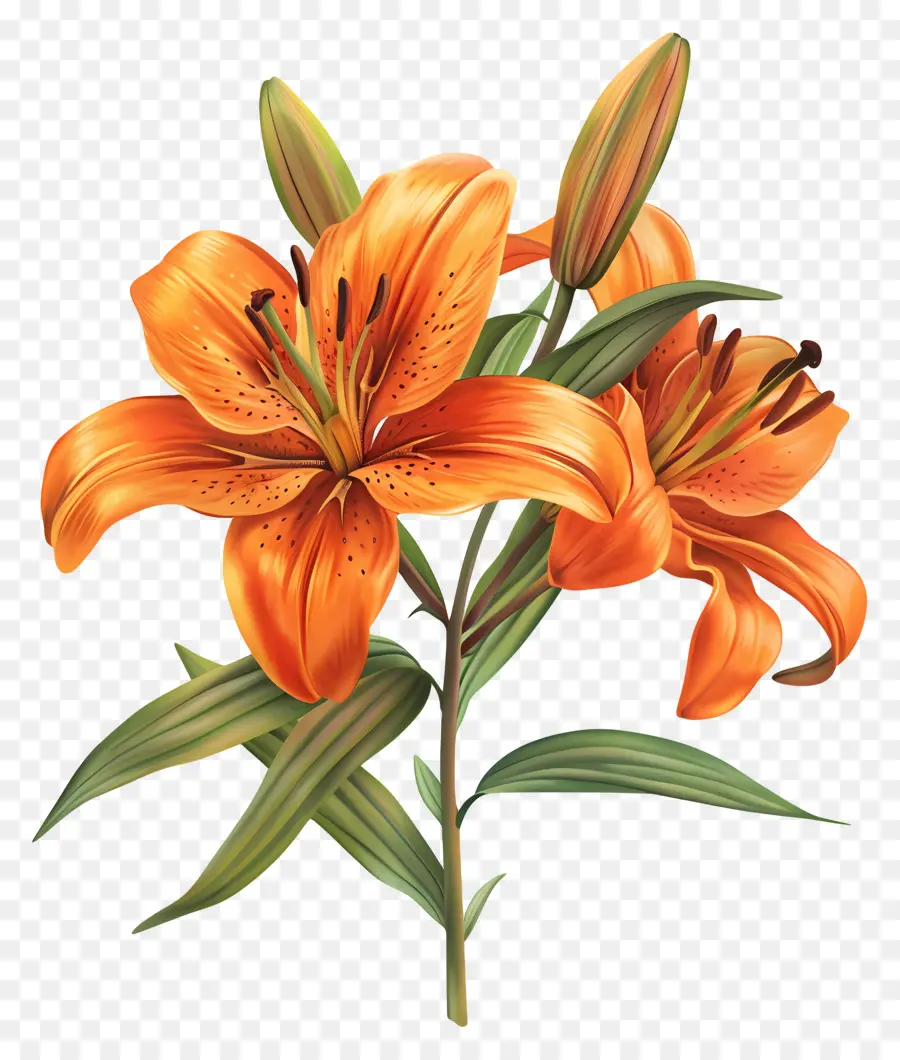 Оранжевая Лилия，оранжевые лилии PNG