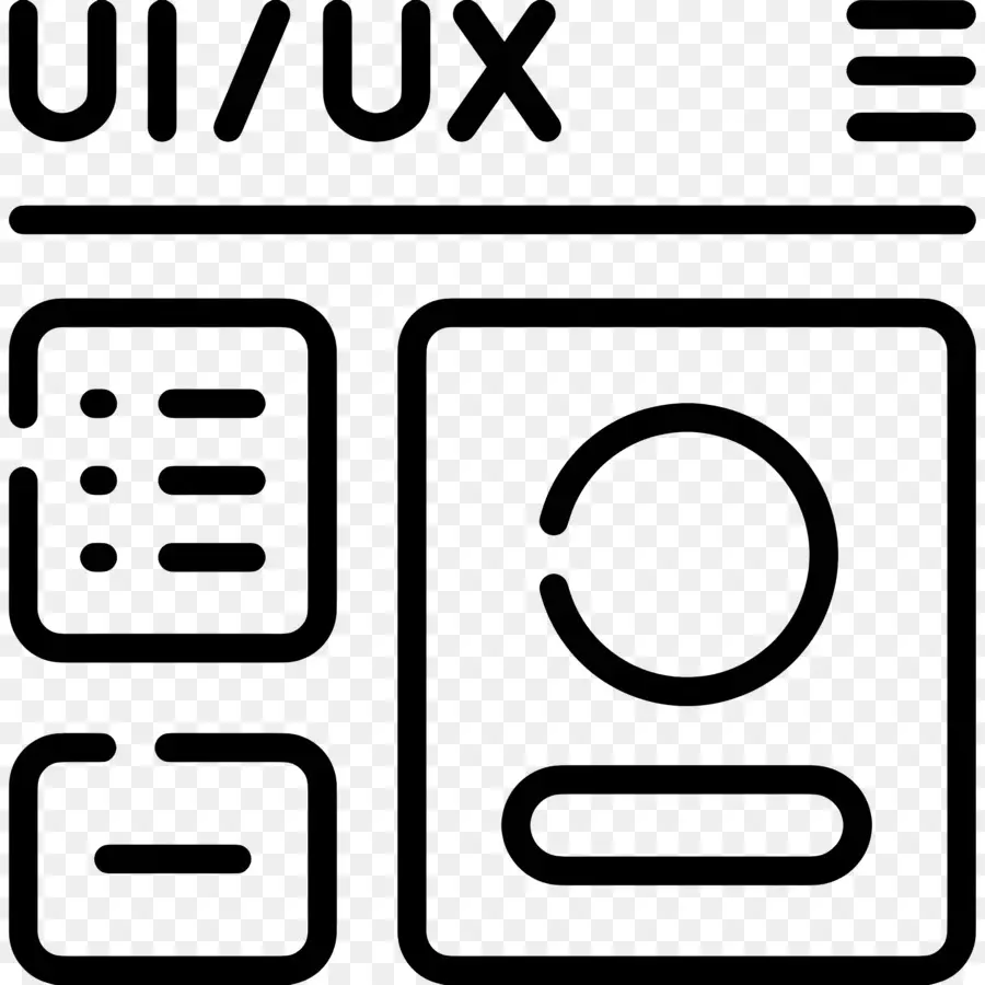 Ui Ux значок，черно белая фотография PNG