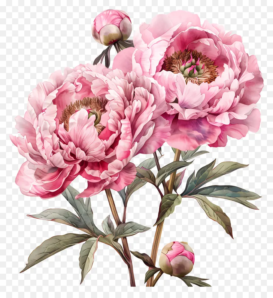 Розовые пион цветы，розовые пионы PNG