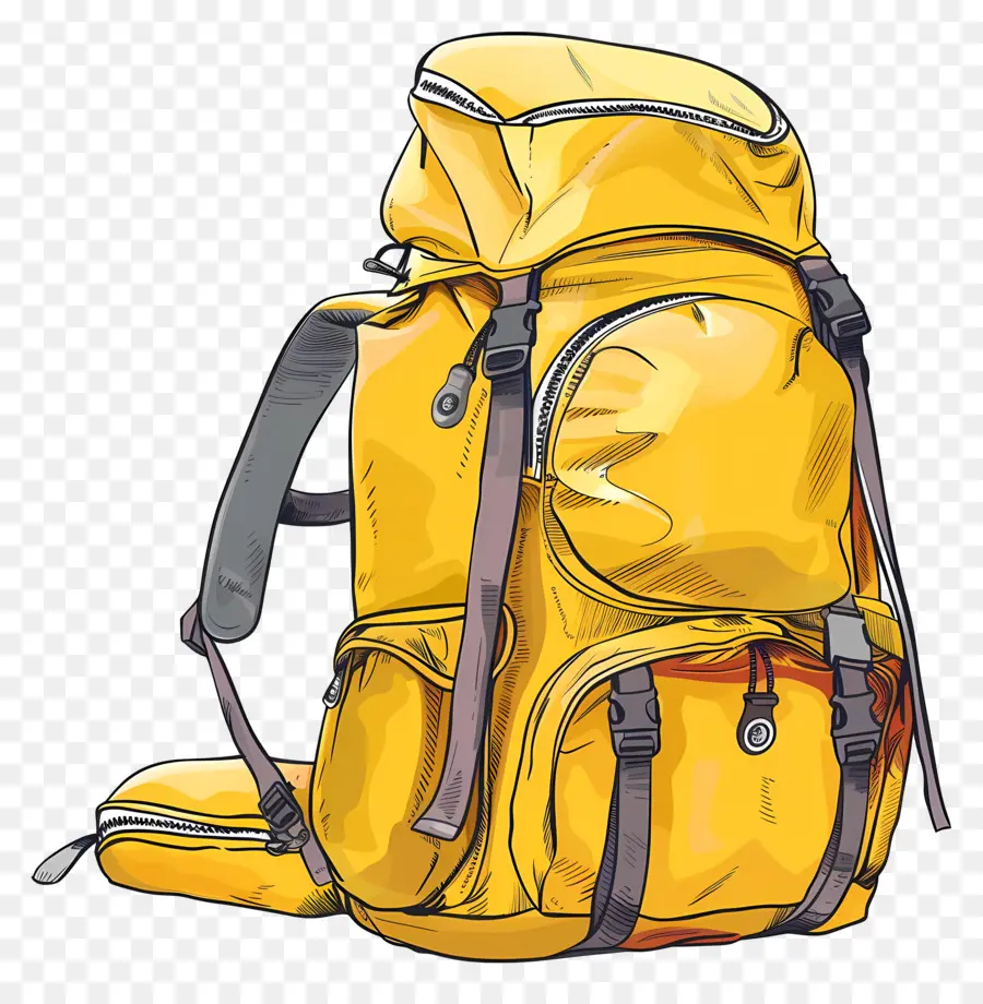 Желтый большой рюкзак，Желтый рюкзак PNG