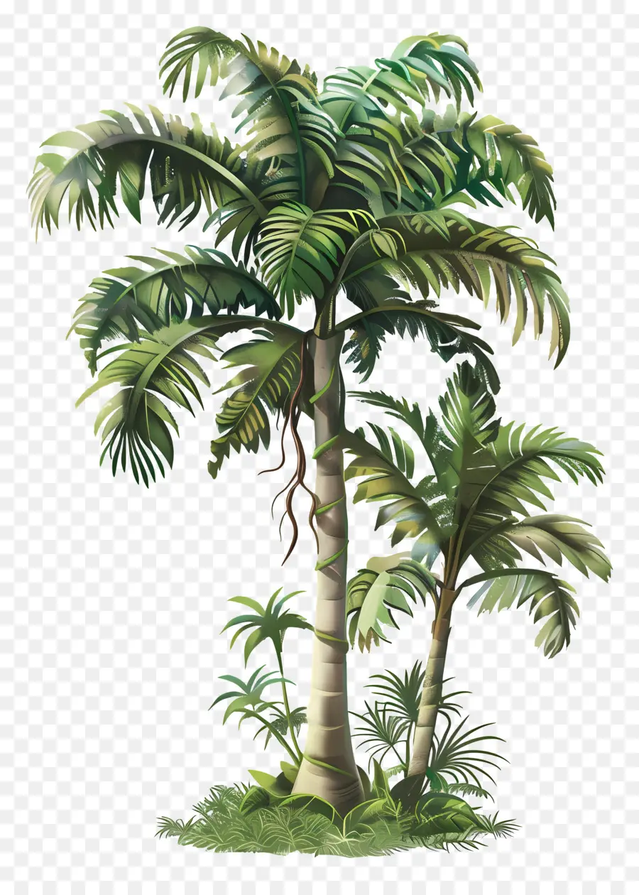 Тропическое дерево тропического леса，пальмы PNG