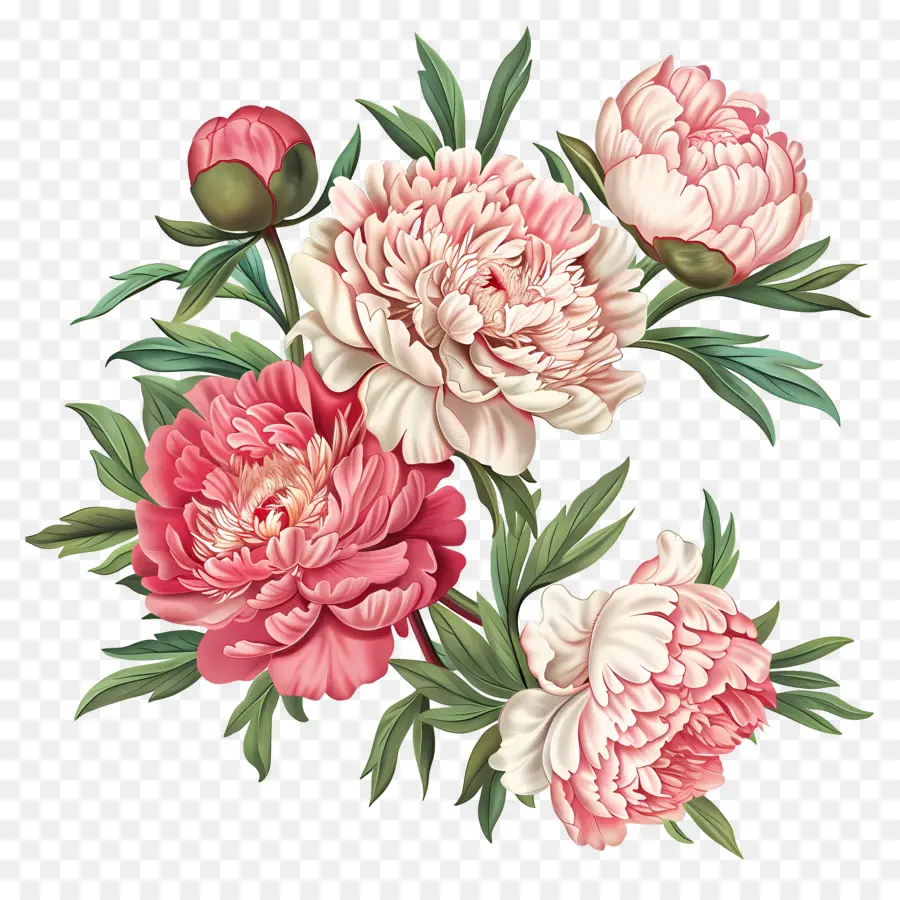 пионы цветы，розовые пионы PNG