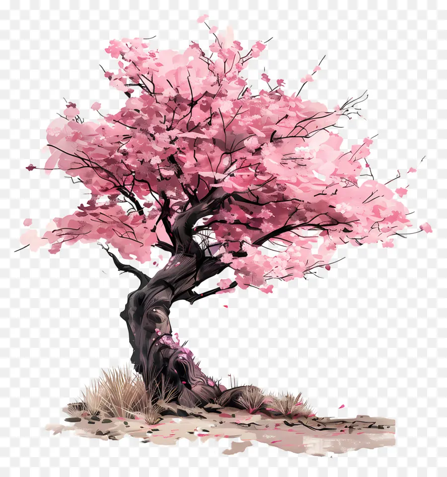 Сакура дерево，розовое дерево PNG