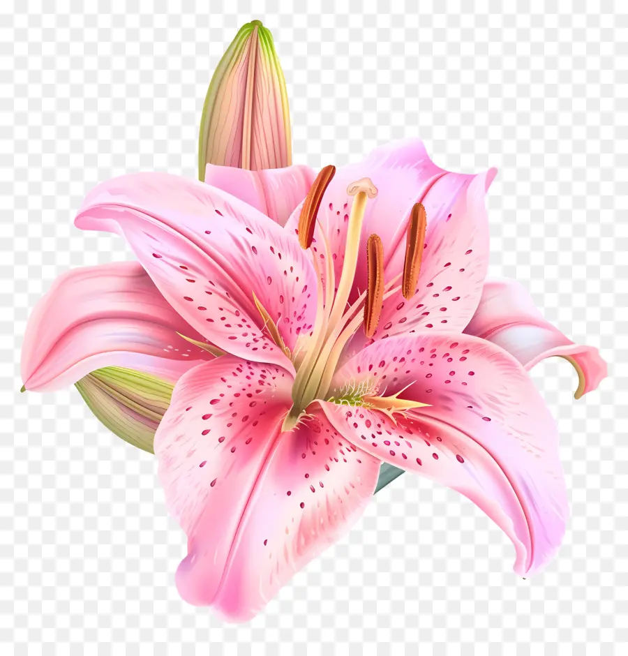 Розовый цветок лилии，розовая Лилия PNG
