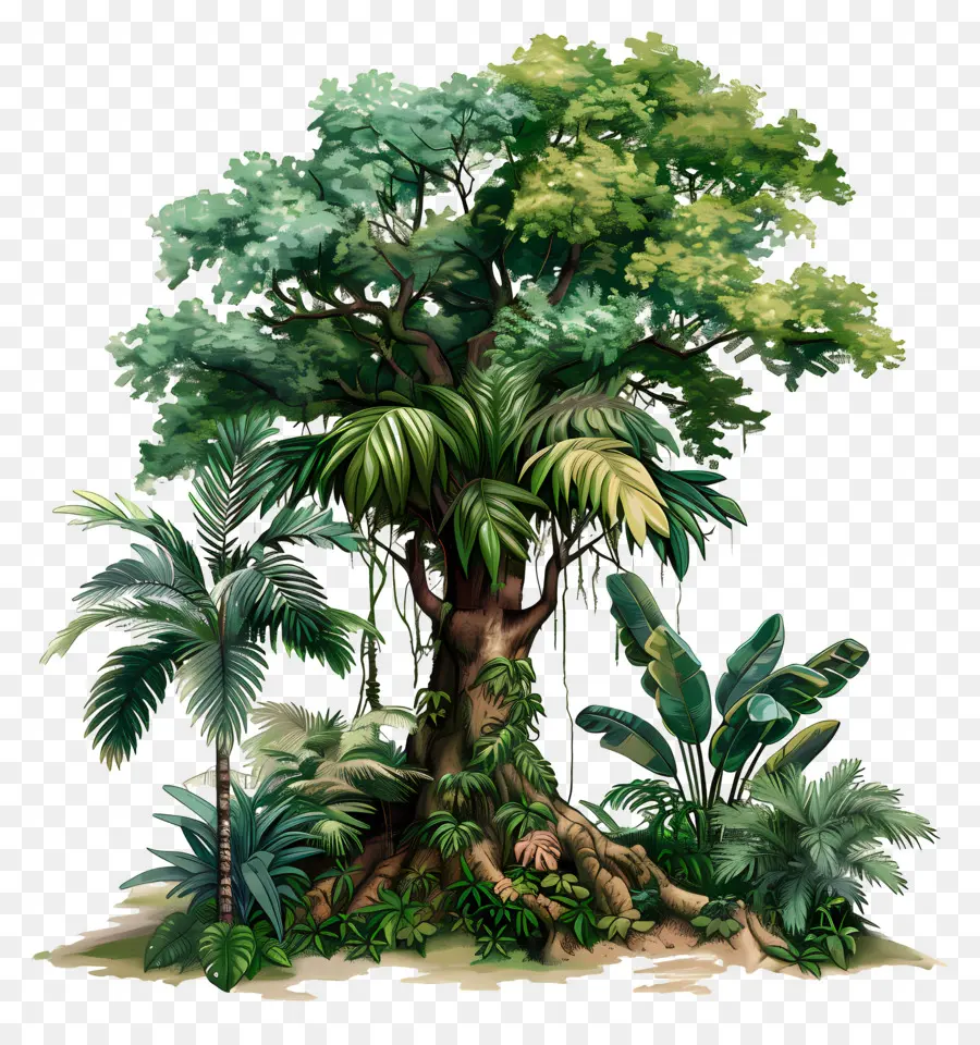 Дерево тропического леса，тропическое дерево PNG
