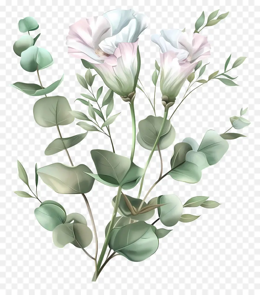 Юстома Цветы，розовые розы PNG
