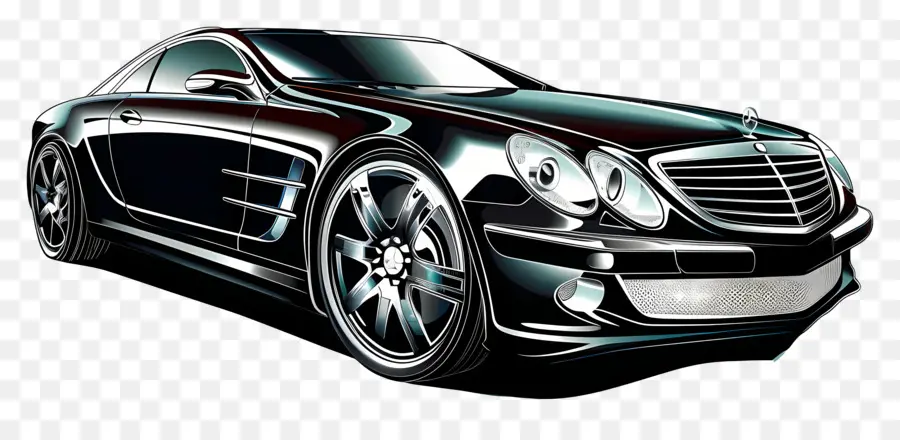 Luxury Car，черный автомобиль PNG
