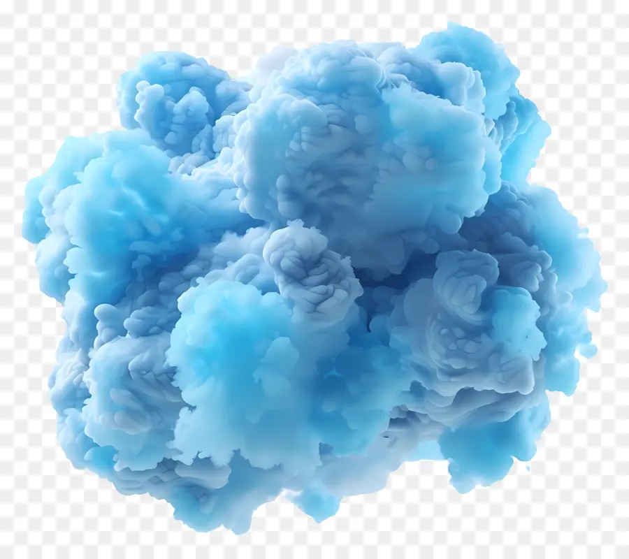 Голубое пушистое облако，Пузыри PNG
