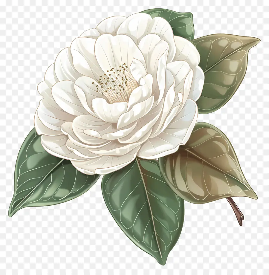 цветок камелии，белый цветок PNG