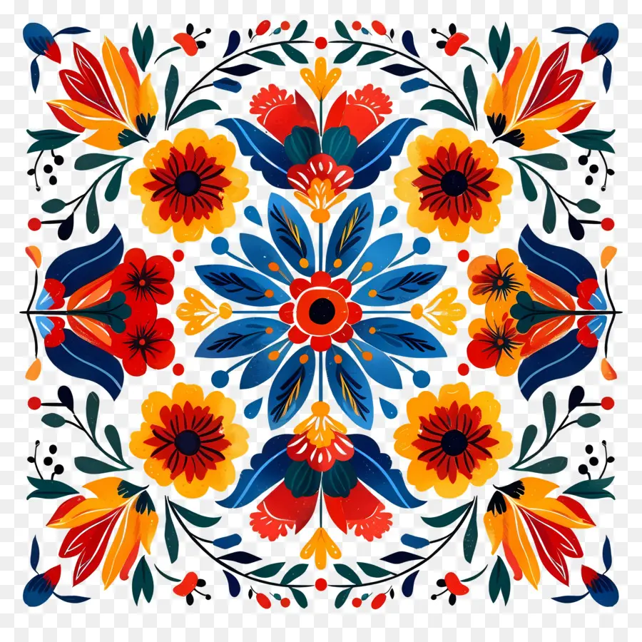 мексиканский стиль，Floral Pattern PNG