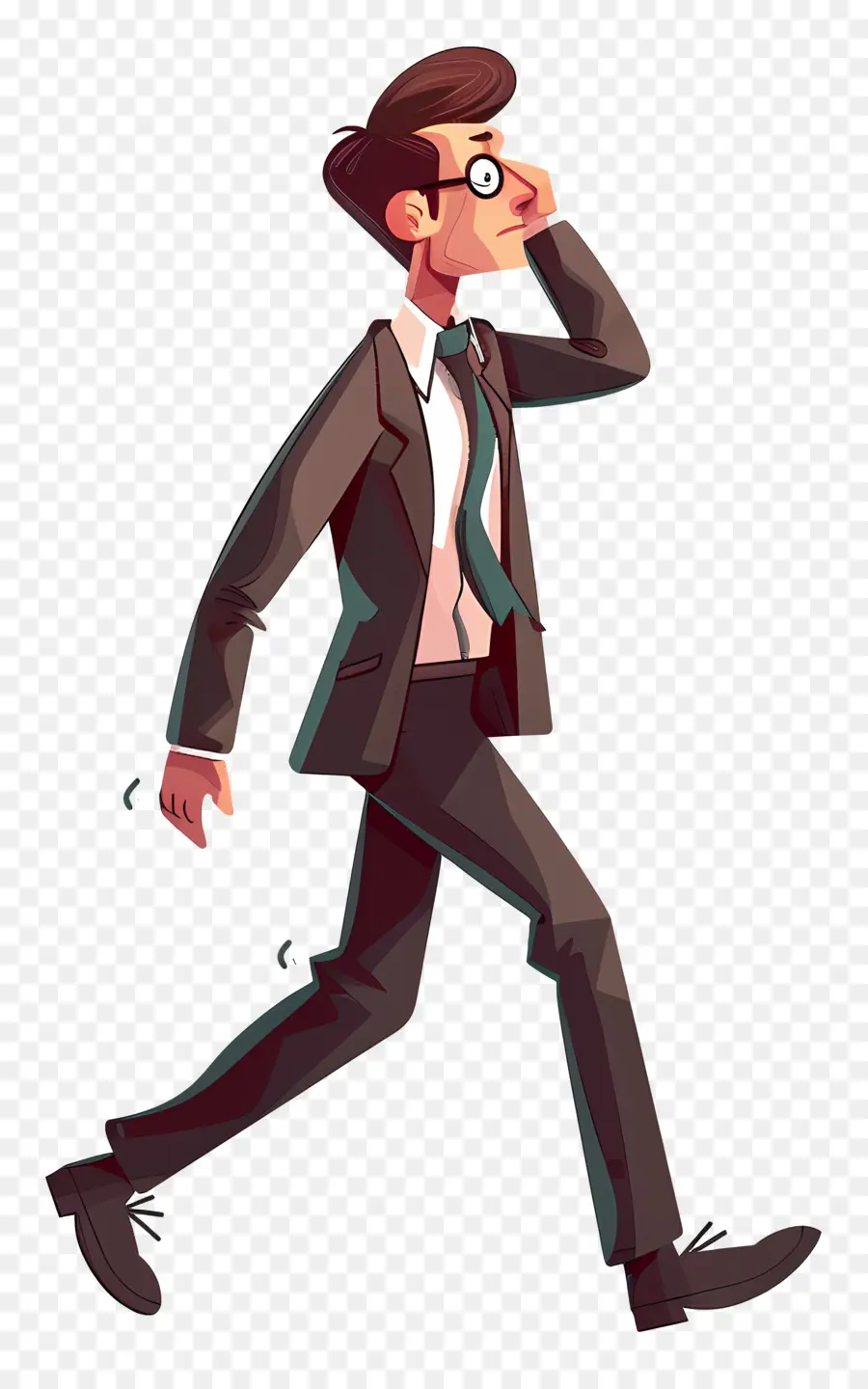 Усталый бизнесмен ходит，мультфильм человек PNG