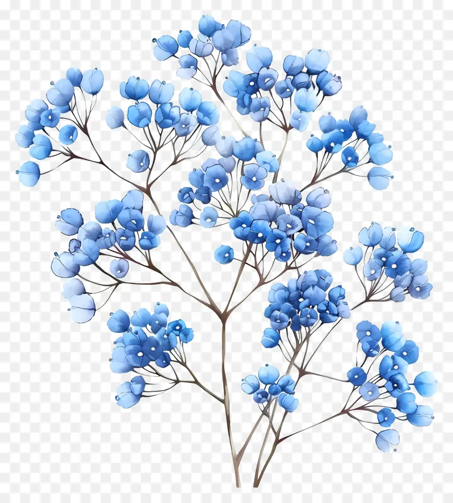 Ряды дыхают цветок，Темно синие цветы PNG