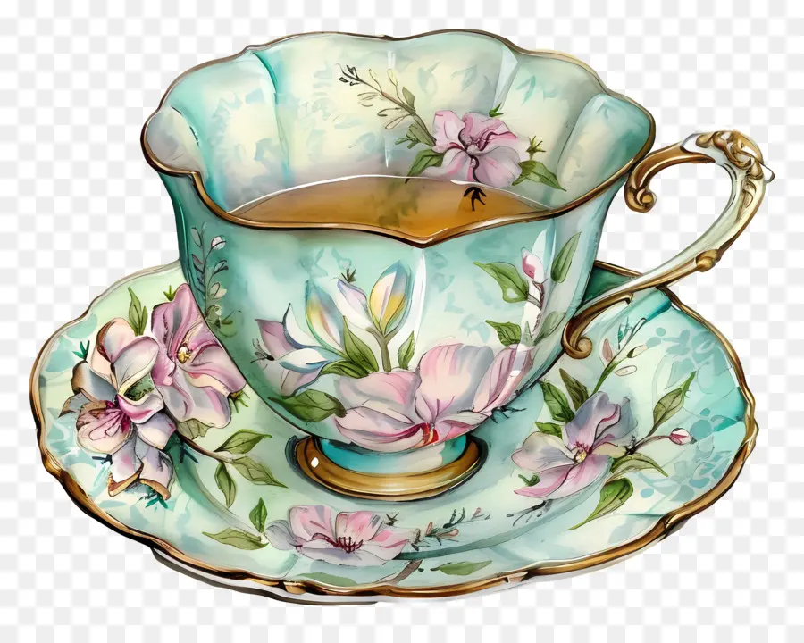 чашка чая，чайное блюдце PNG
