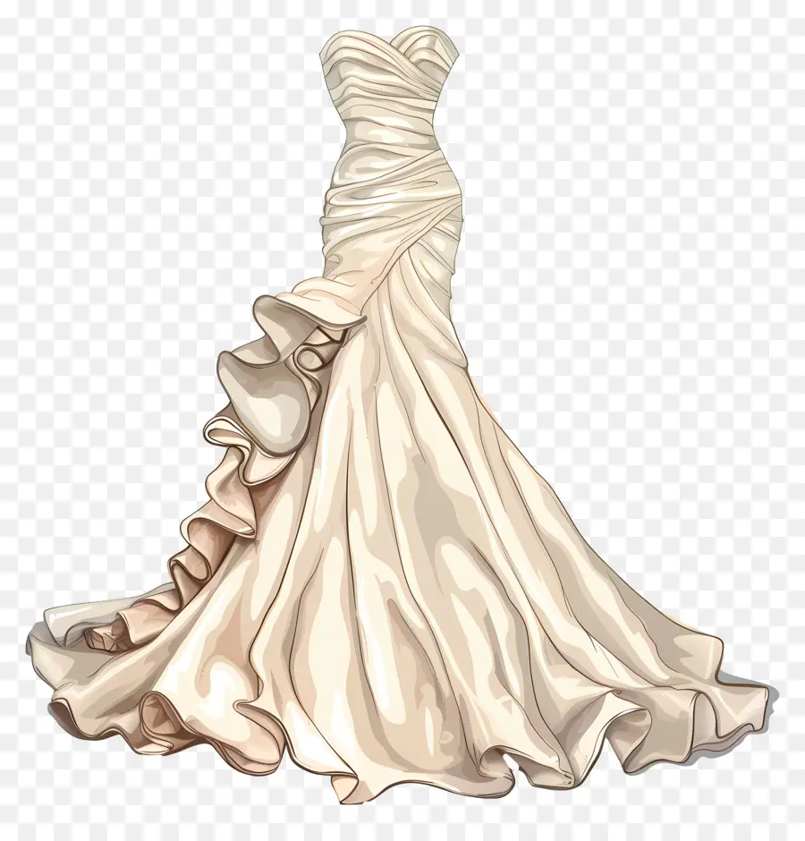 Труба свадебное платье，белое свадебное платье PNG