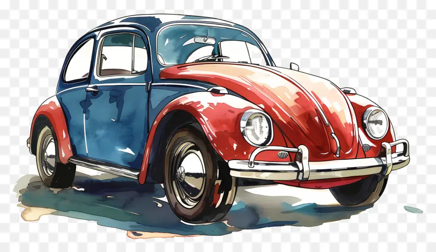 автомобиль клипарт，Винтажный Volkswagen Beetle PNG