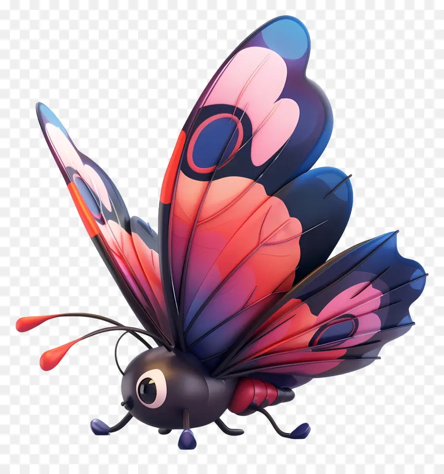 Бабочка，красный PNG