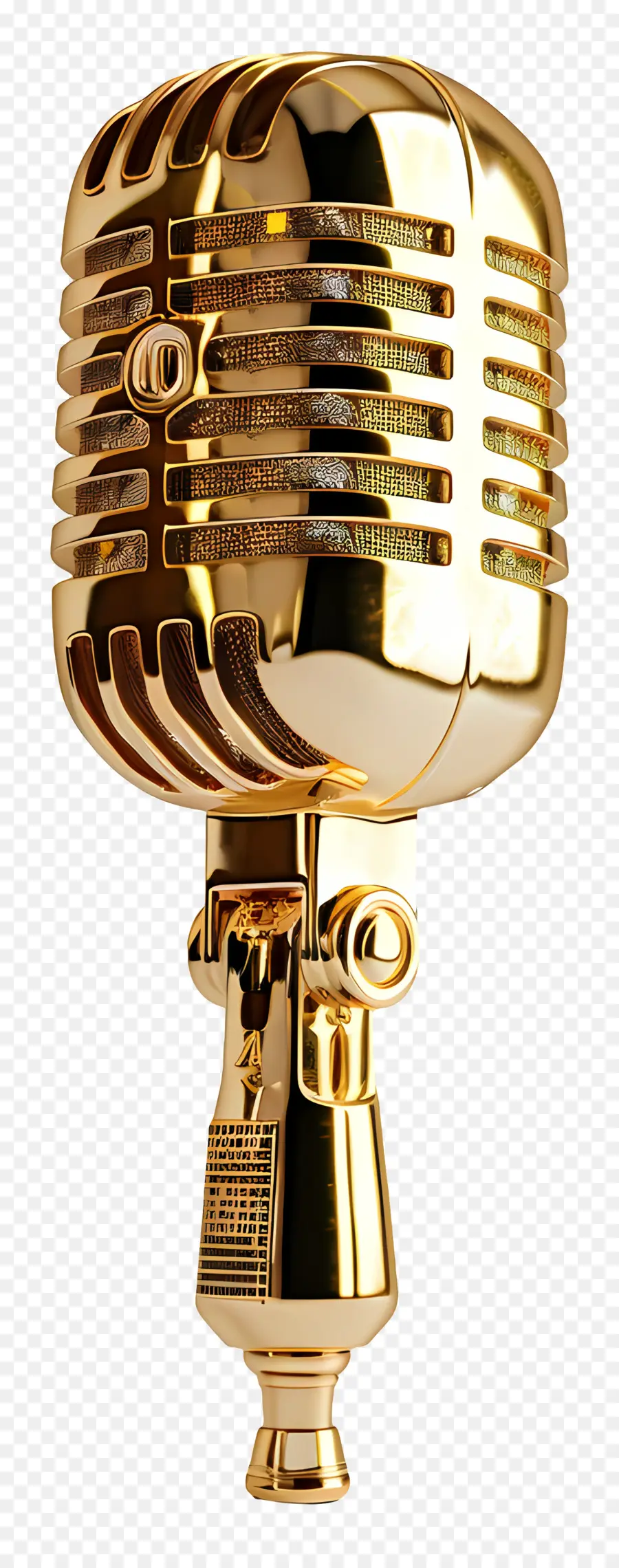 Золотой микрофон，Винтажный микрофон PNG