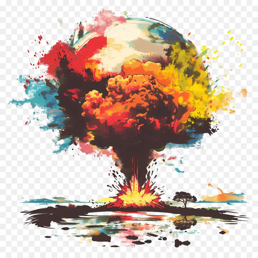 Ядерный взрыв，Абстрактное искусство PNG