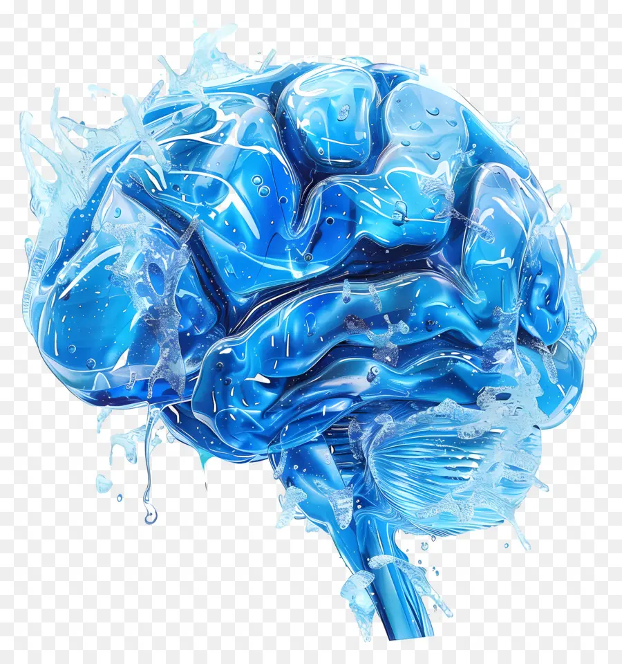 голубой мозг，мозг PNG