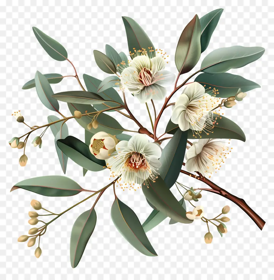 эвкалипт цветок，эвкалиптовое дерево PNG