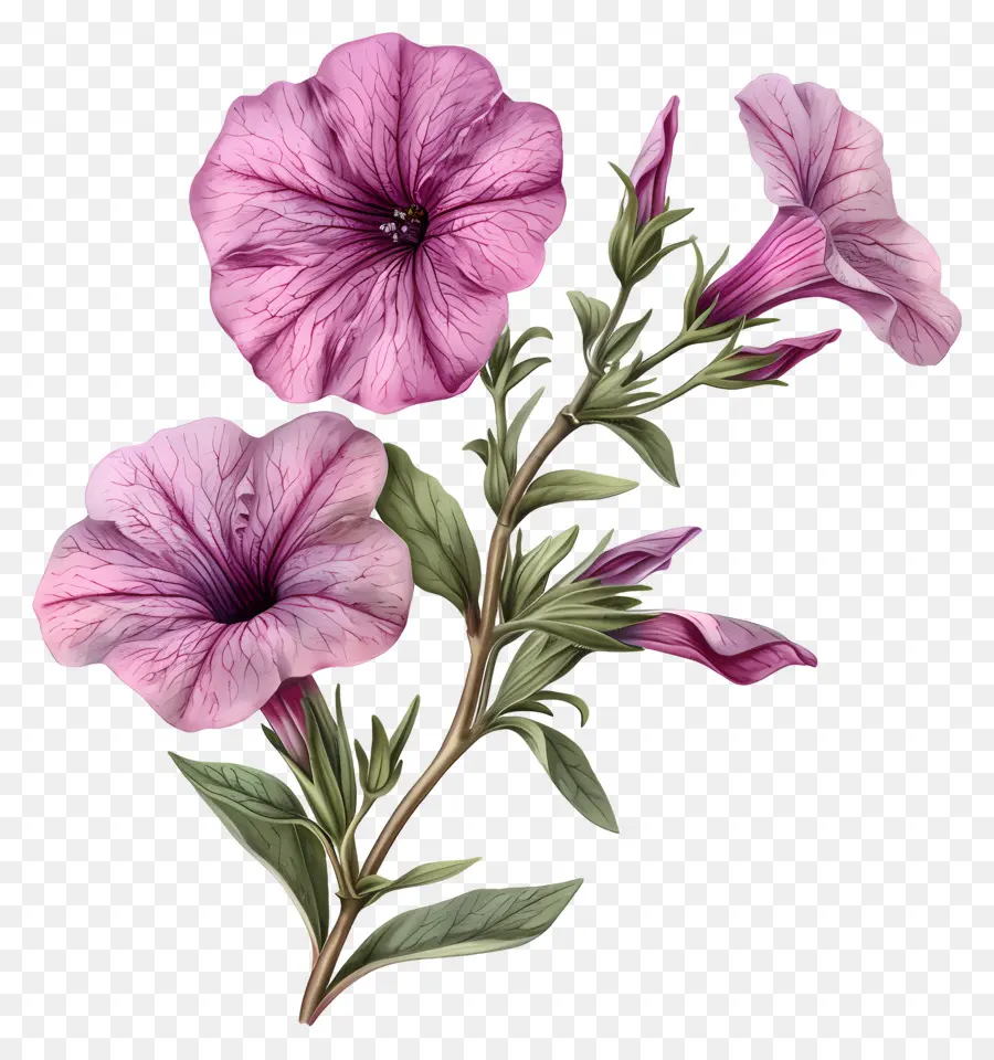 Цветок Петунии，Розовые цветы PNG