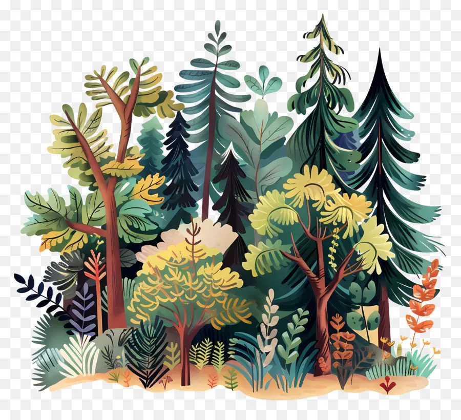 лесные деревья，густой лес PNG