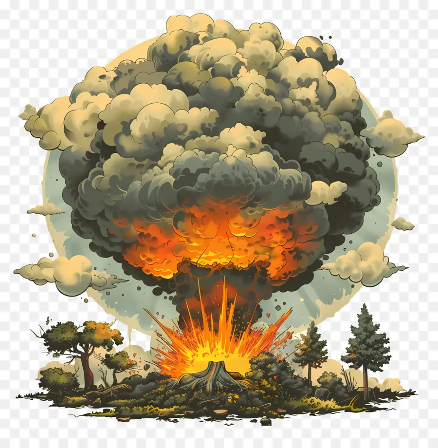 Ядерный взрыв，Volcanic Eruption PNG