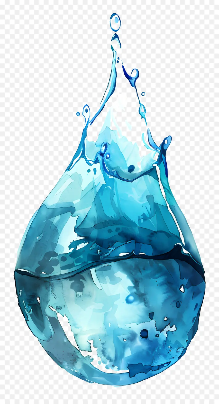 капли воды，синий PNG
