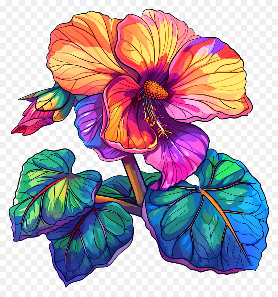 цветок бегония，цветок гибискуса PNG