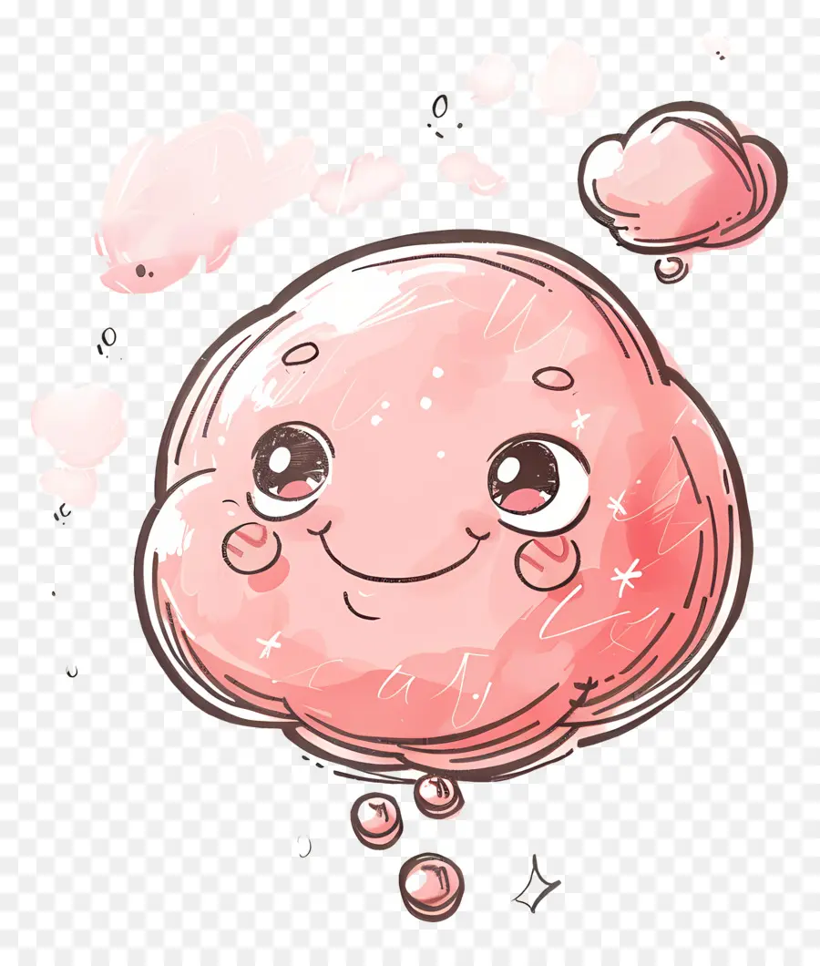 Симпатичный пузырь，розовое облако PNG
