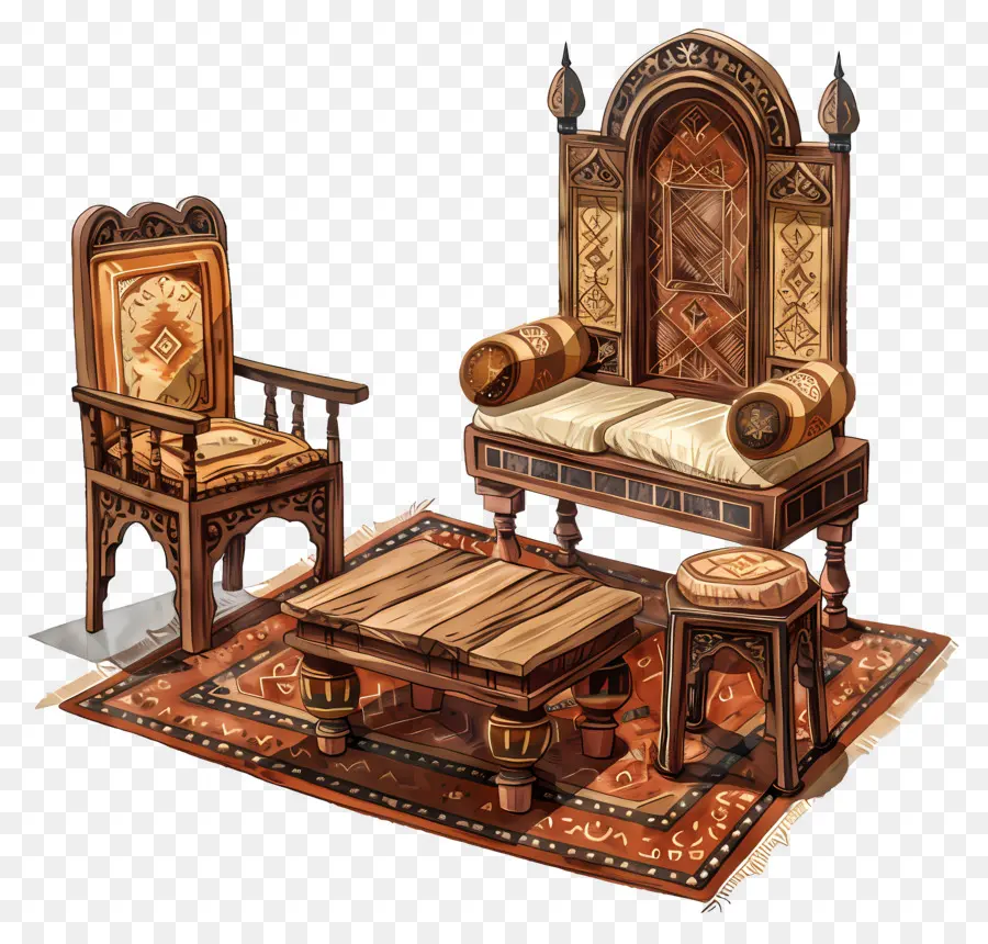 мебель，деревянный стул PNG