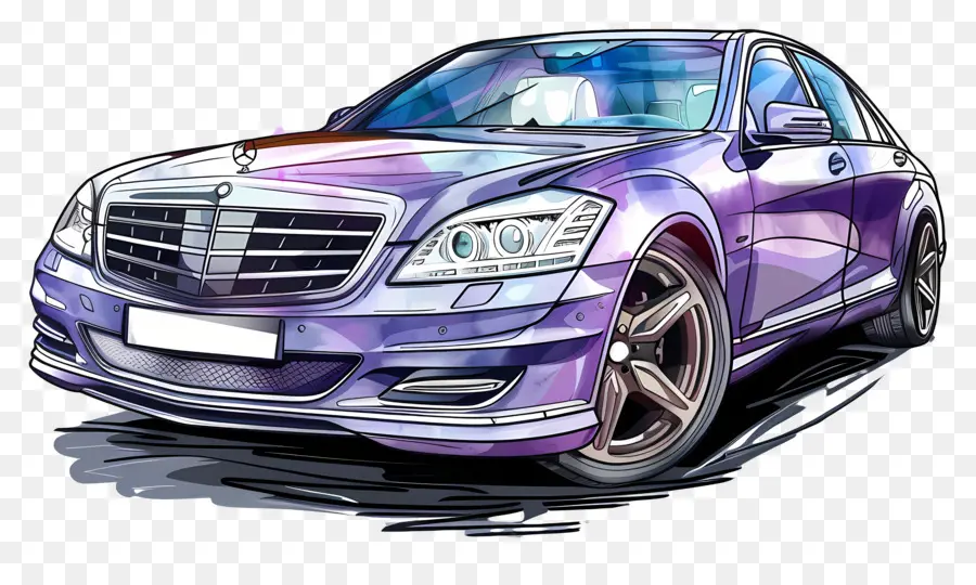 Luxury Car，фиолетовый автомобиль PNG