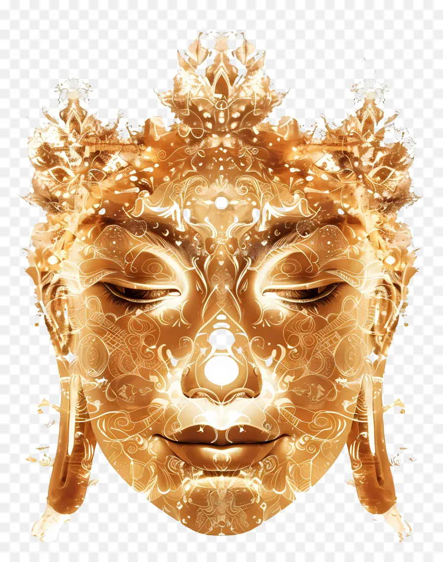 Будда лицо，Традиционная восточная картина лица PNG