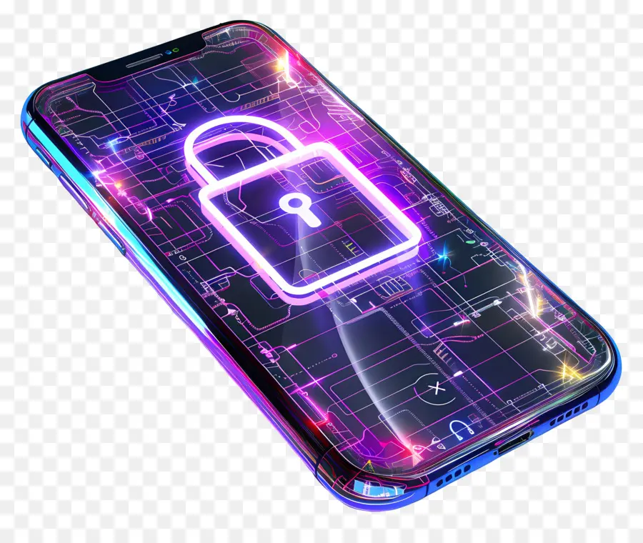 Защита пароля смартфона，кибербезопасность PNG