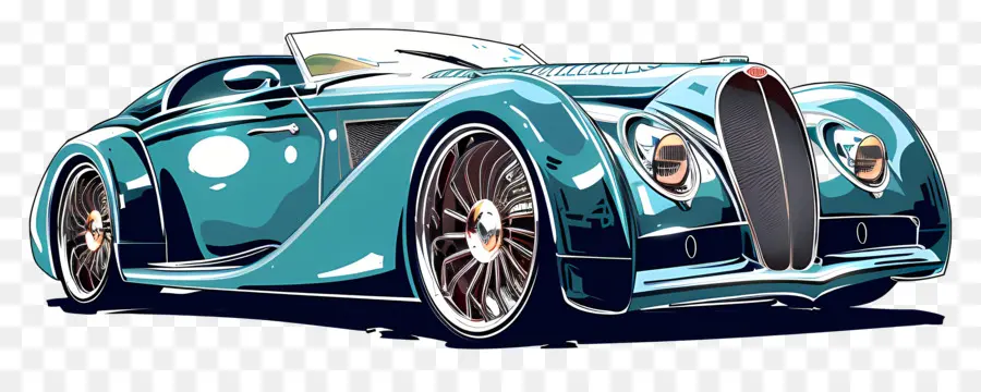 Luxury Car，синий автомобиль PNG